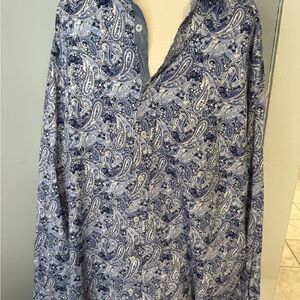 Daniel Cremieux Navy and White Paisley Shirt